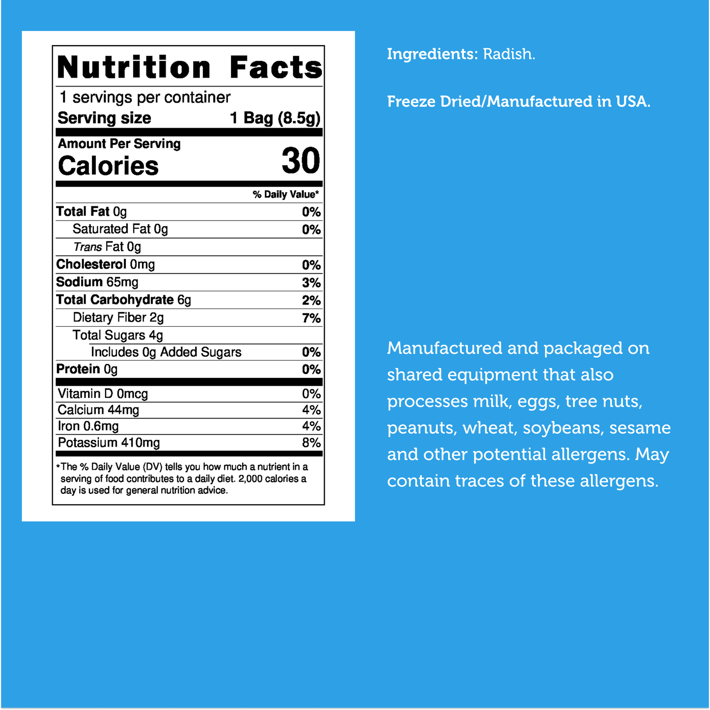 Freeze Dried Radish Chips