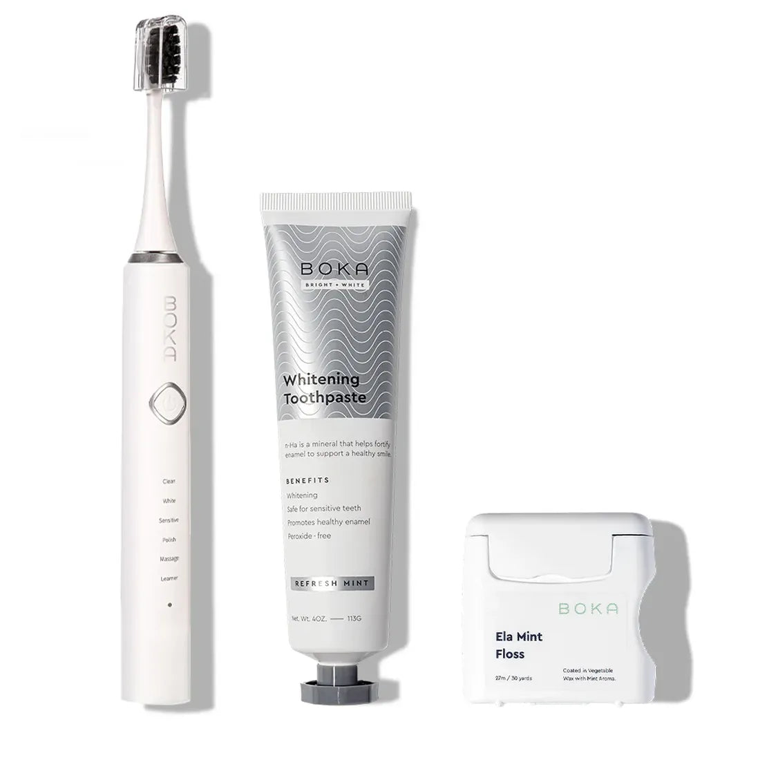 3.0 Boka Kit: premium oral care essentials for healthier teeth and gums on a white background.