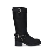 Women's Vegan Motorbike Boots Ruby Black - Vegan America