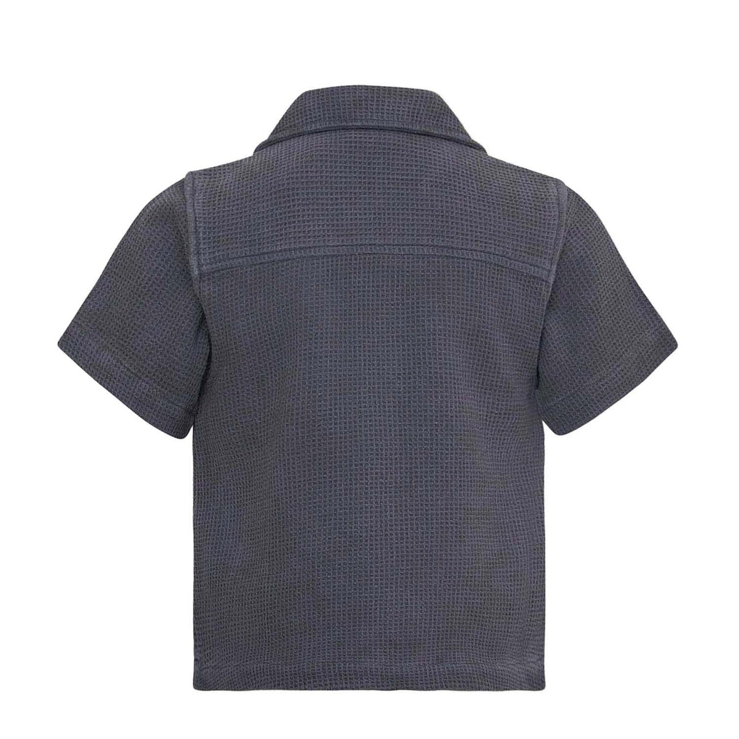 Grey Boys and Girls Button Up Shirt