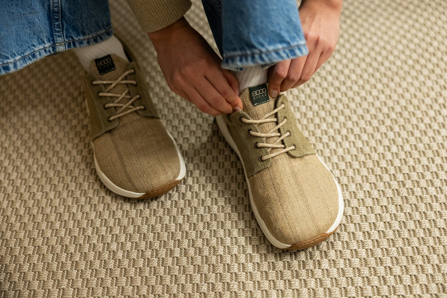 Explorer Wide Toebox for Women in Beige and Green - Vegan America