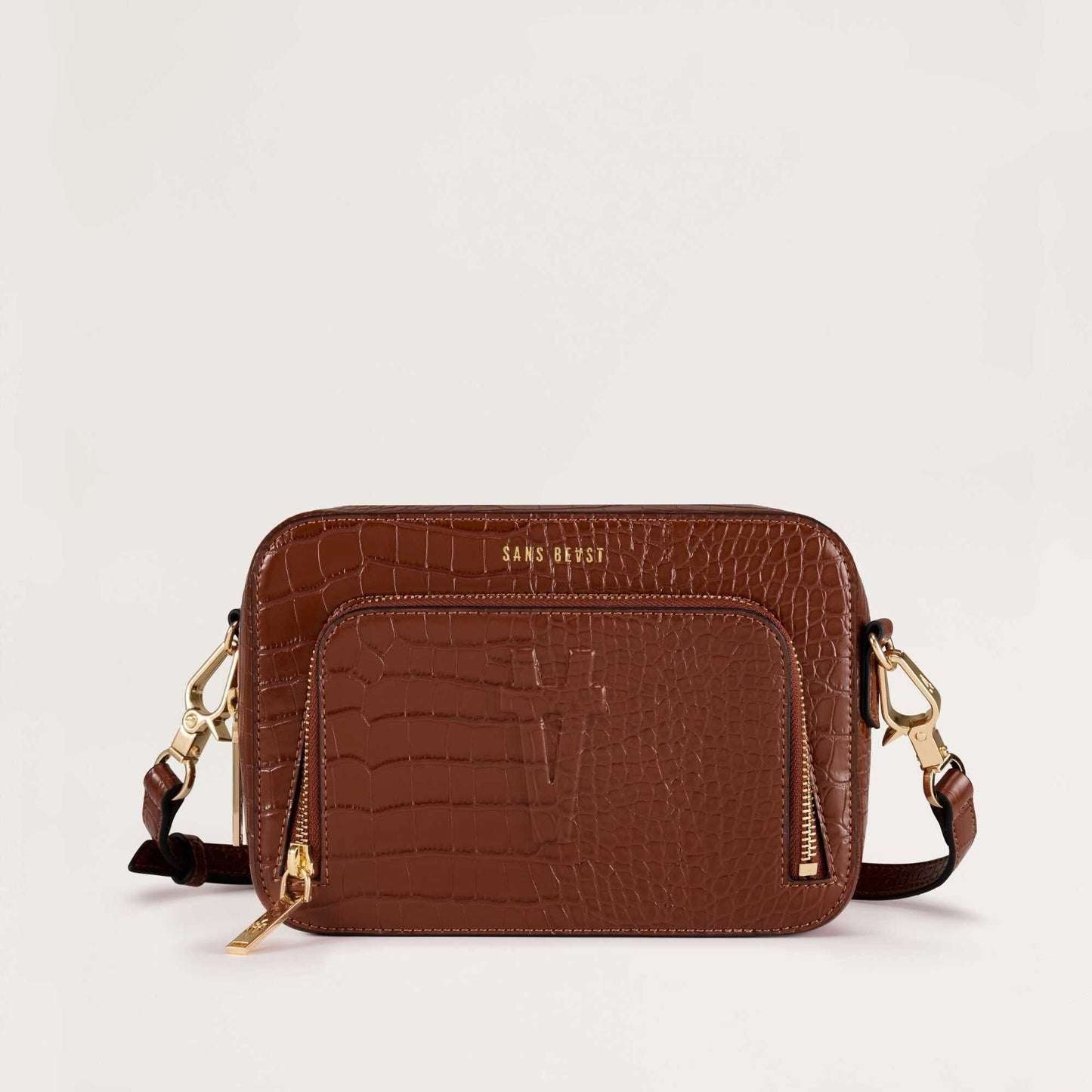 Sojourn Crossbody - Mahogany Croco