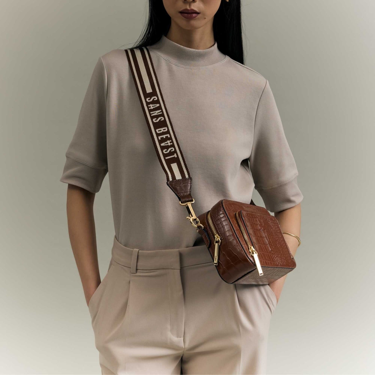 Corridor Bag Strap - Chestnut + Gold