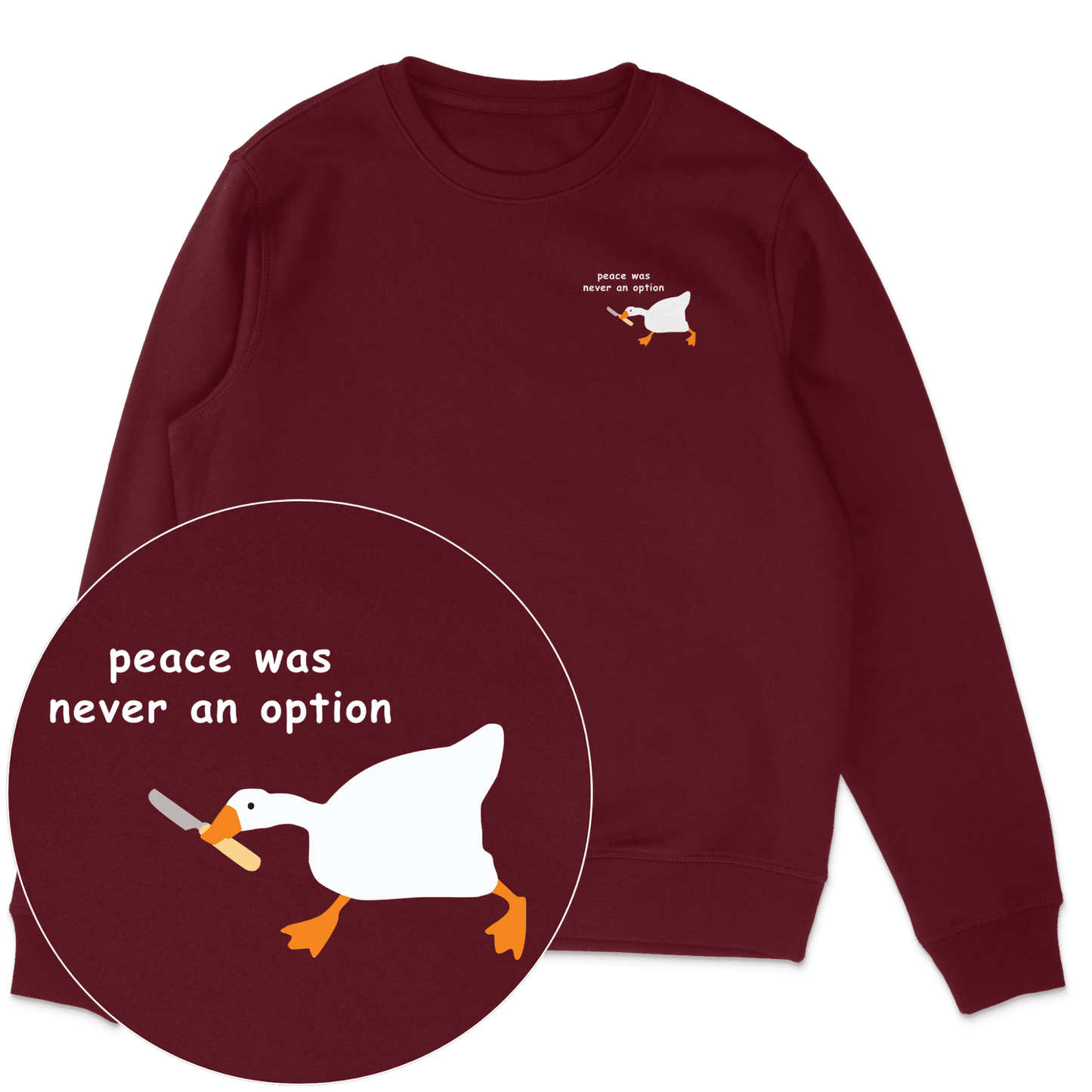 Peace Was Never An Option Sweatshirt - Vegan America