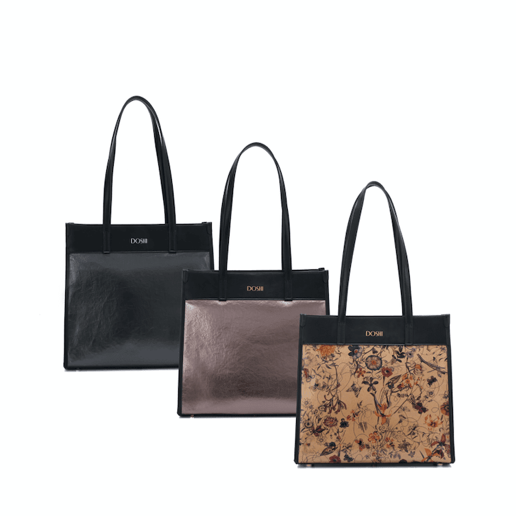 Portrait Tote 2 - Floral Kraft Paper Vegan Tote - Vegan America