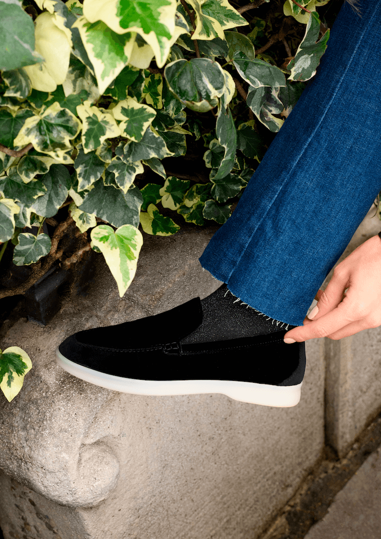 Vegan Velvet Loafer Black - Vegan America