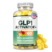 Sugar-Free GLP-1 Support Gummies, Berberine, Cinnamon, Turmeric Supplement - Vegan America