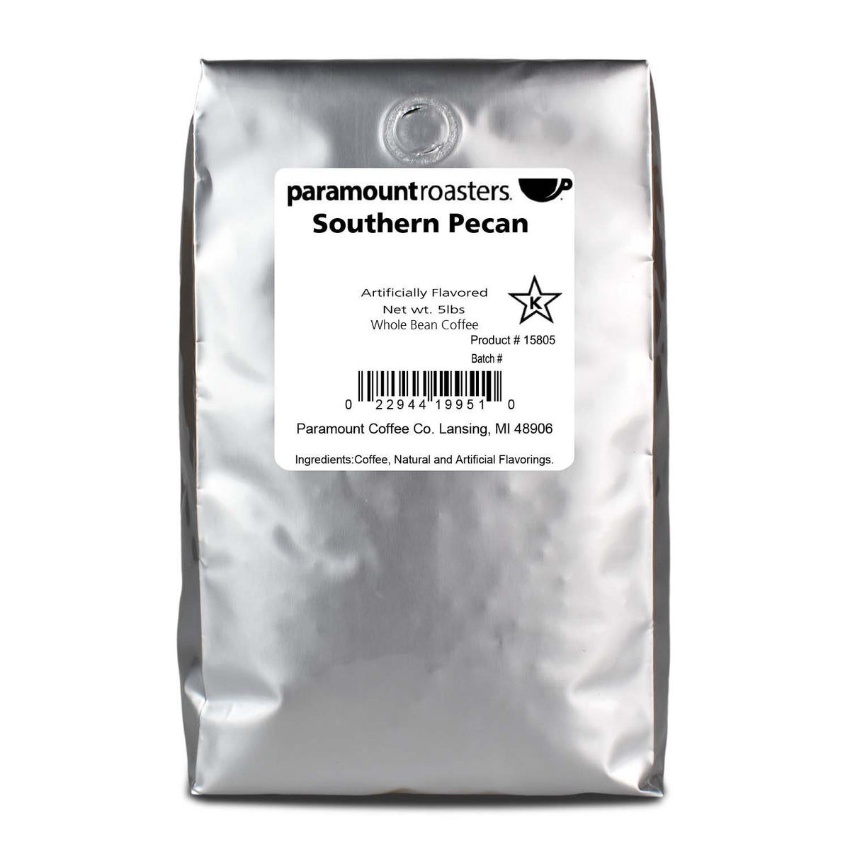 Southern Pecan 5lb Flavored Whole Bean Coffee - Vegan America