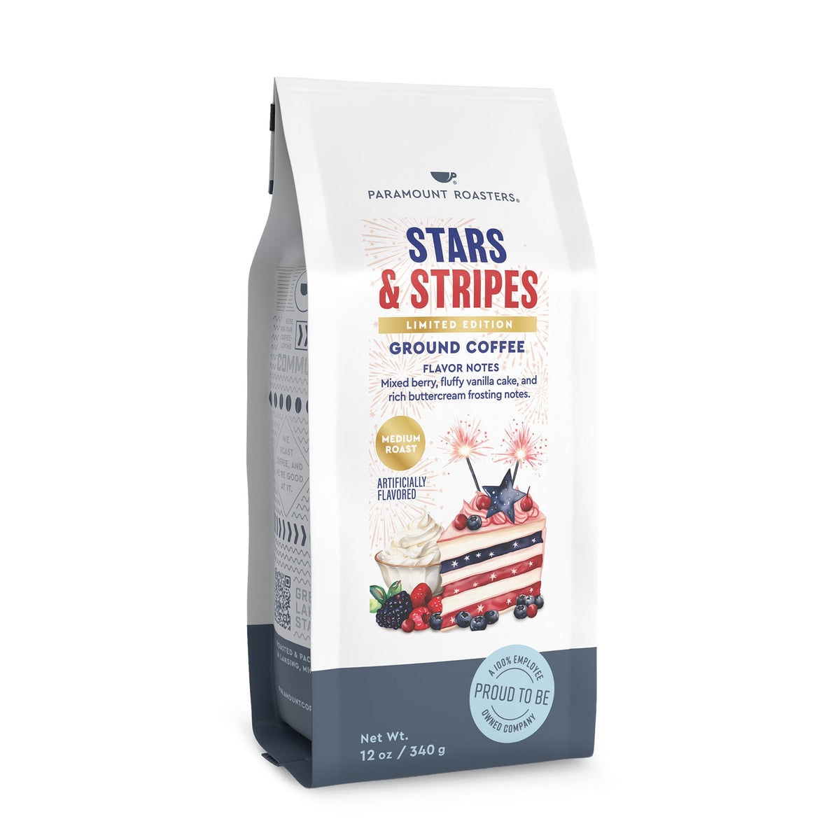 Stars & Stripes Birthday Cake Flavored 12oz Ground Coffee - Vegan America