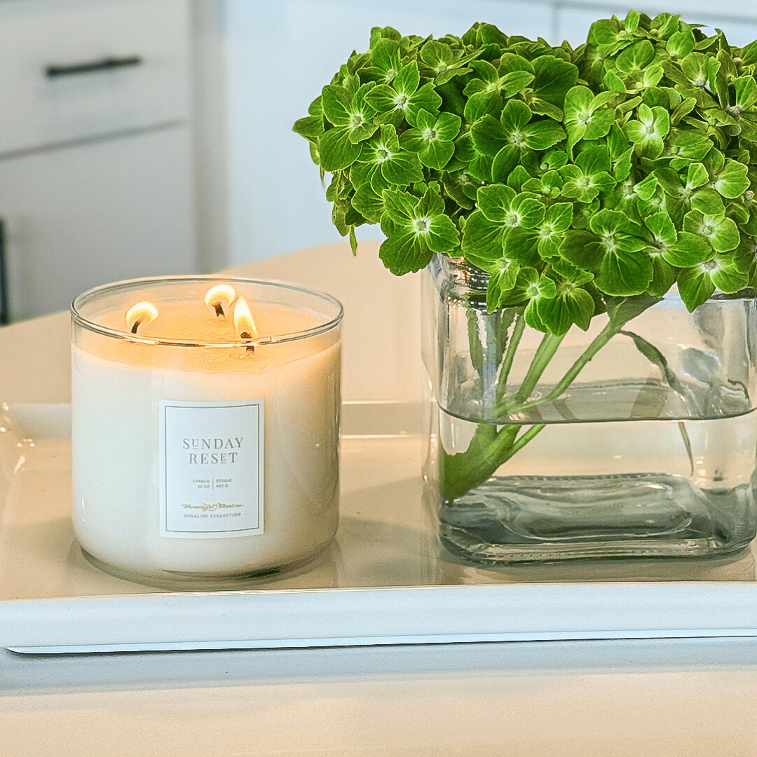 Sunday Reset Fresh Linen Natural 3 - Wick Candle - Vegan America