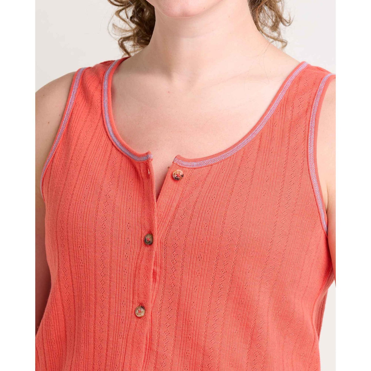 Foothill Pointelle Button Tank