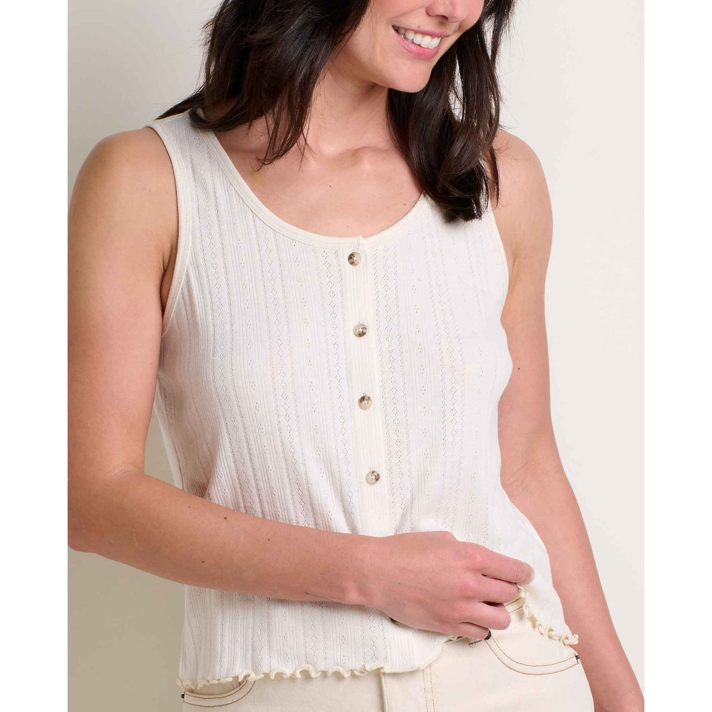 Foothill Pointelle Button Tank