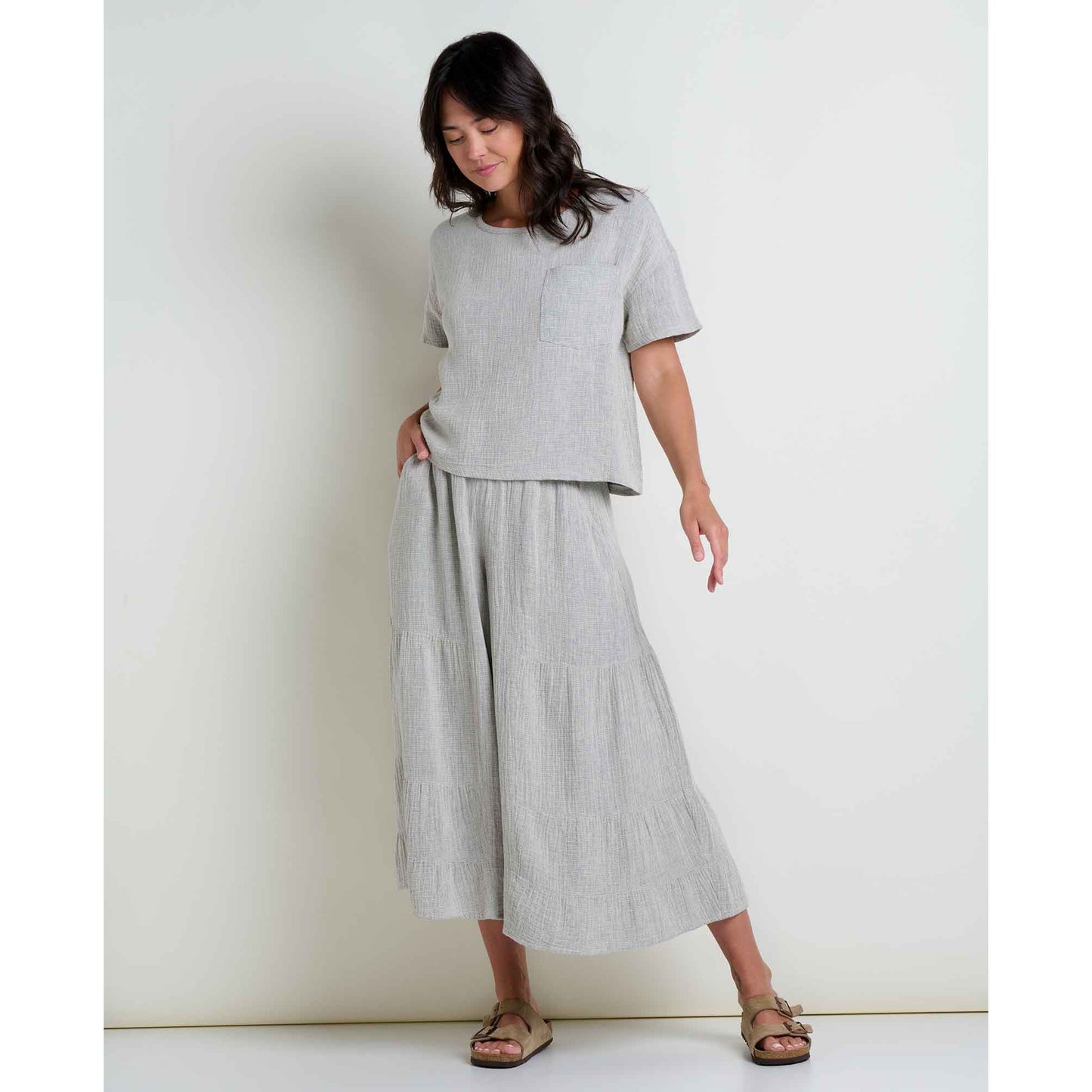 Tate Double Weave Palazzo Pant