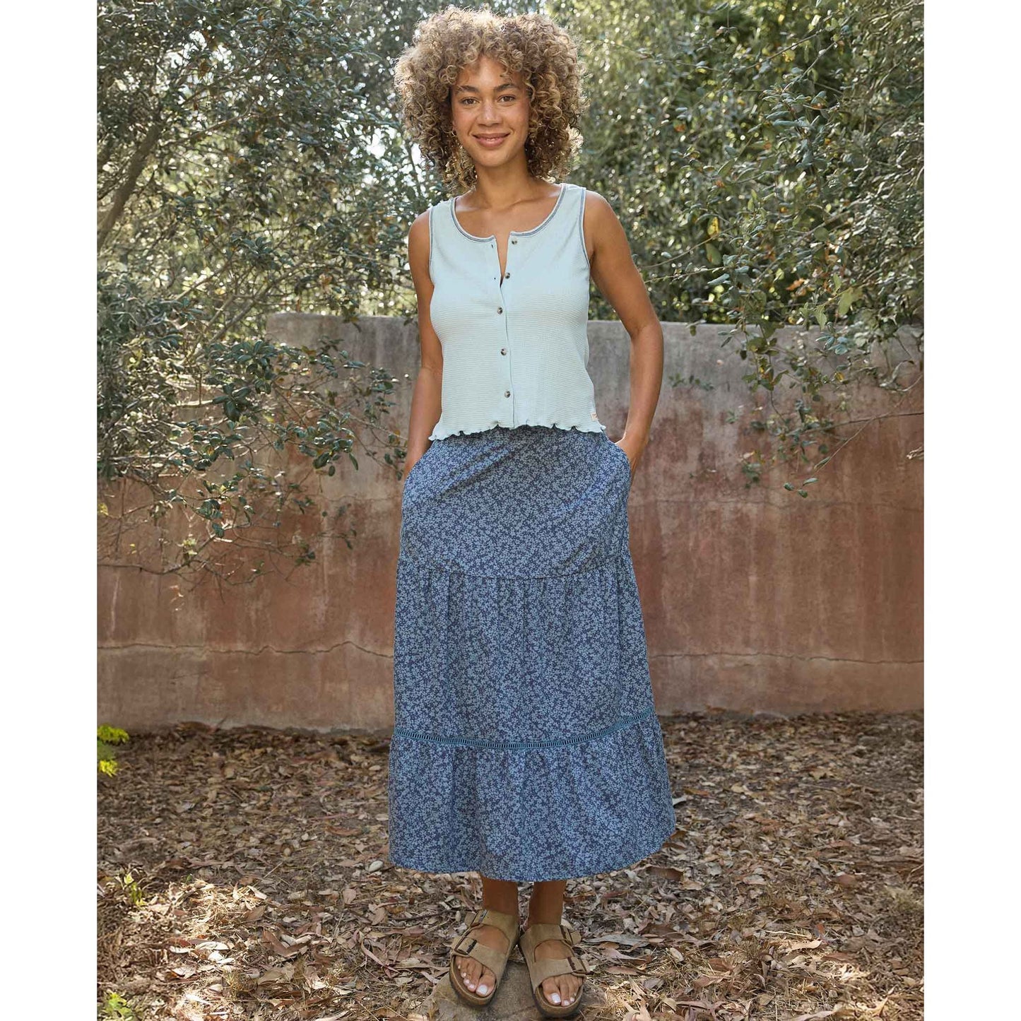 Marigold Tiered Midi Skirt