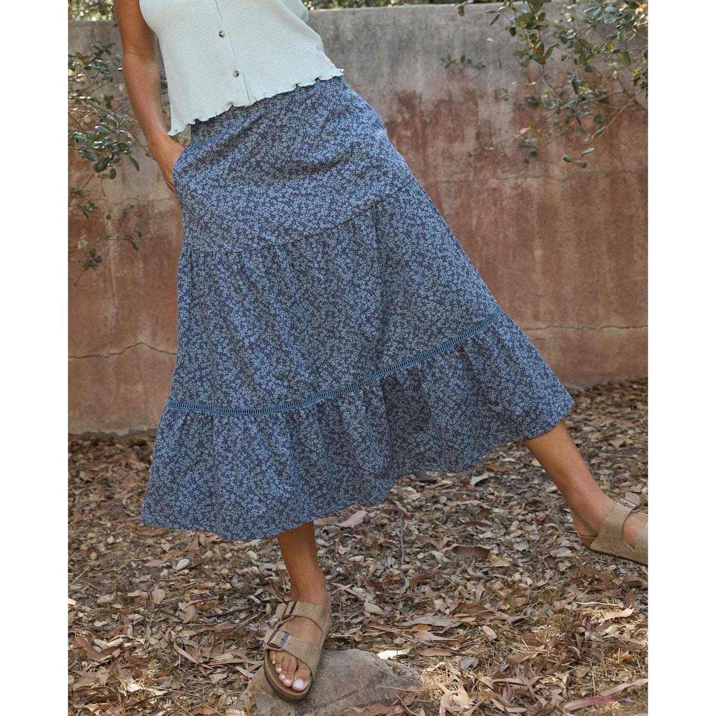 Marigold Tiered Midi Skirt
