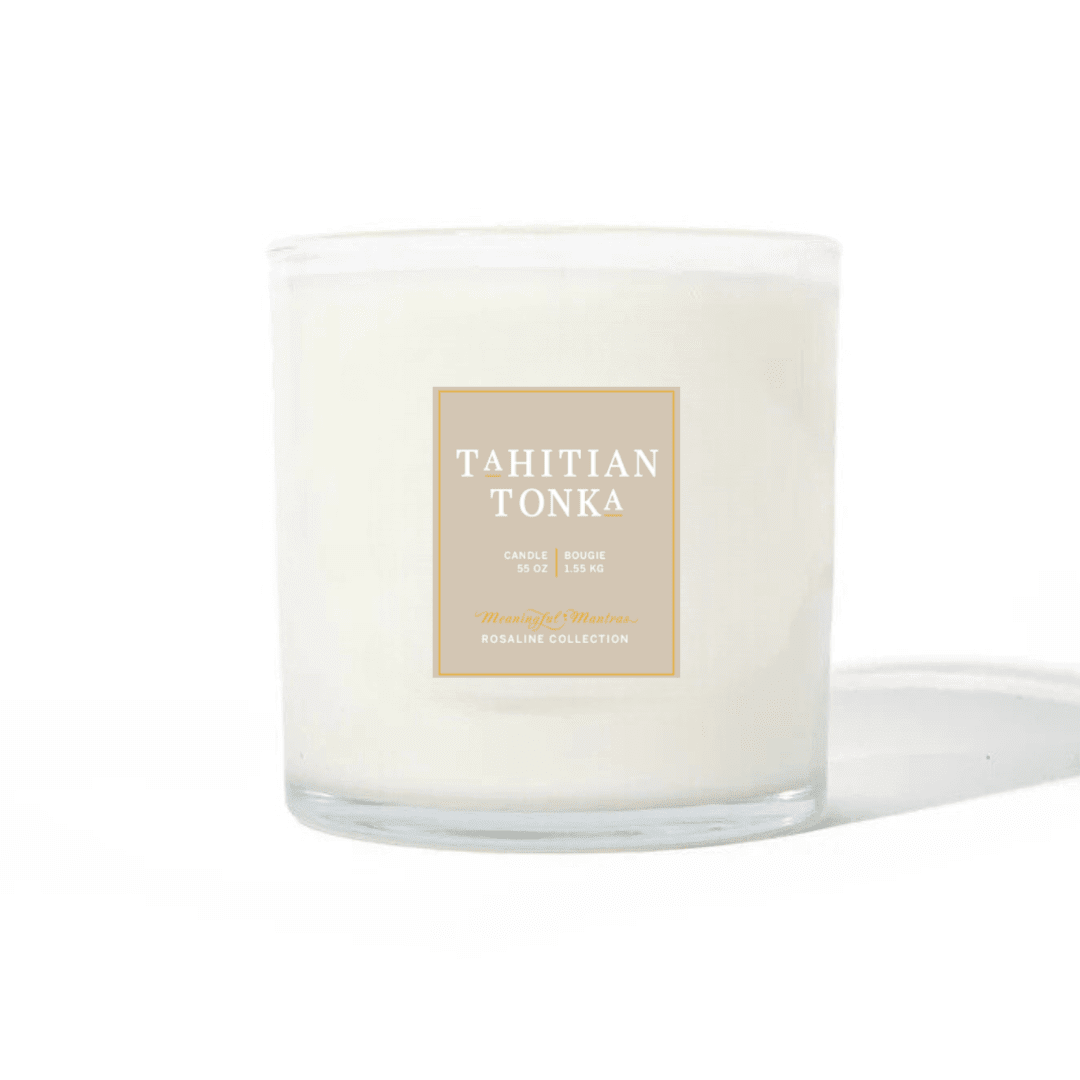 Romance Tahitian Tonka Natural Candle 55oz Rosaline Collection - Vegan America