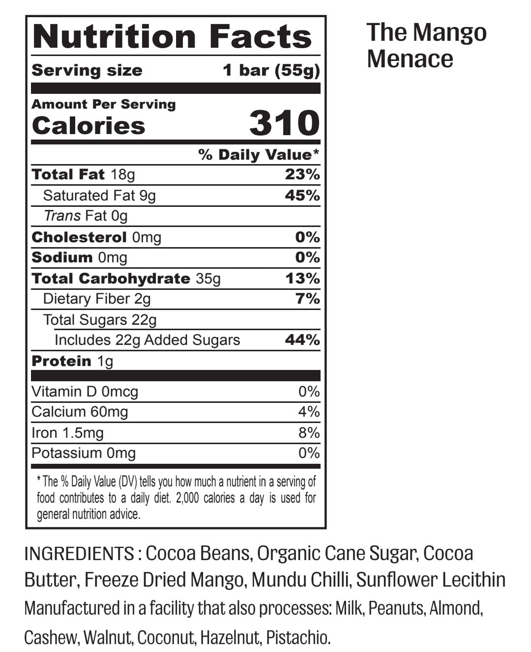 The Mango Menace - 55% Dark Alphonso Mango Chilli Chocolate - Vegan America