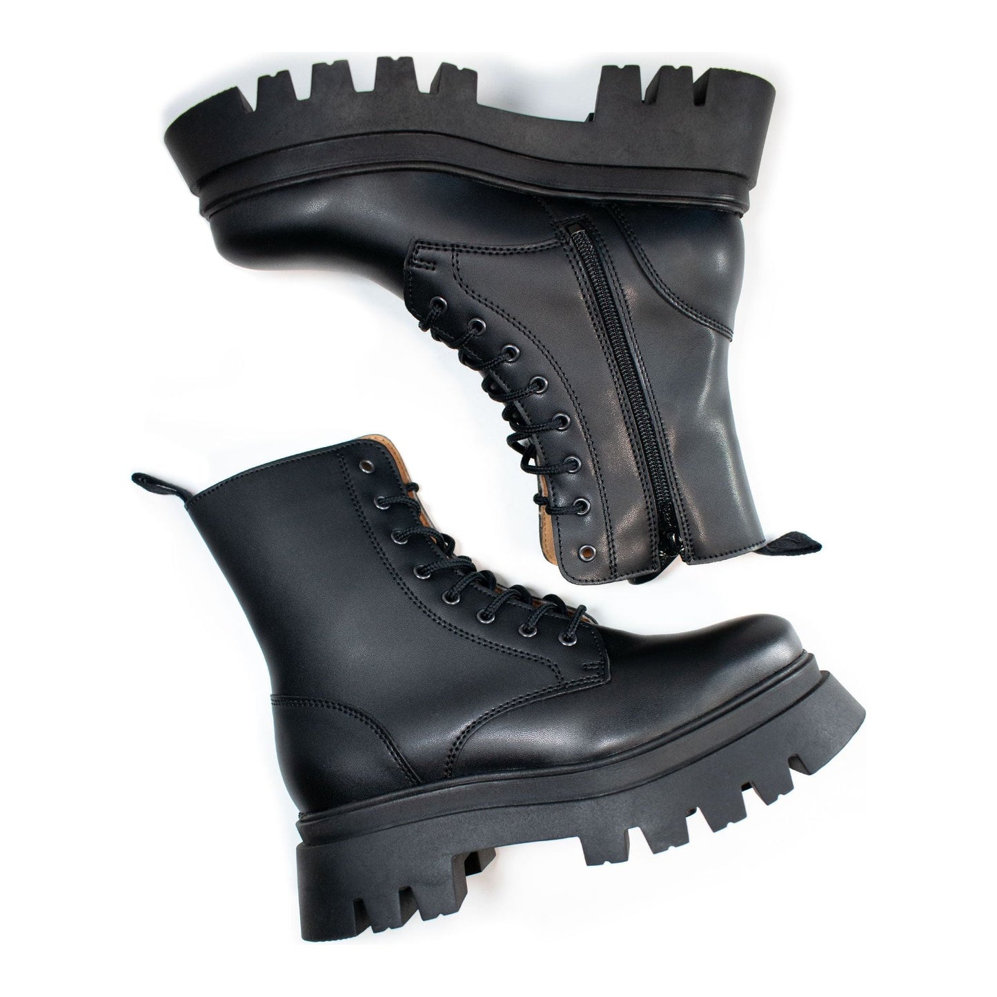 Track Sole 8-Eye Lace Up Boots