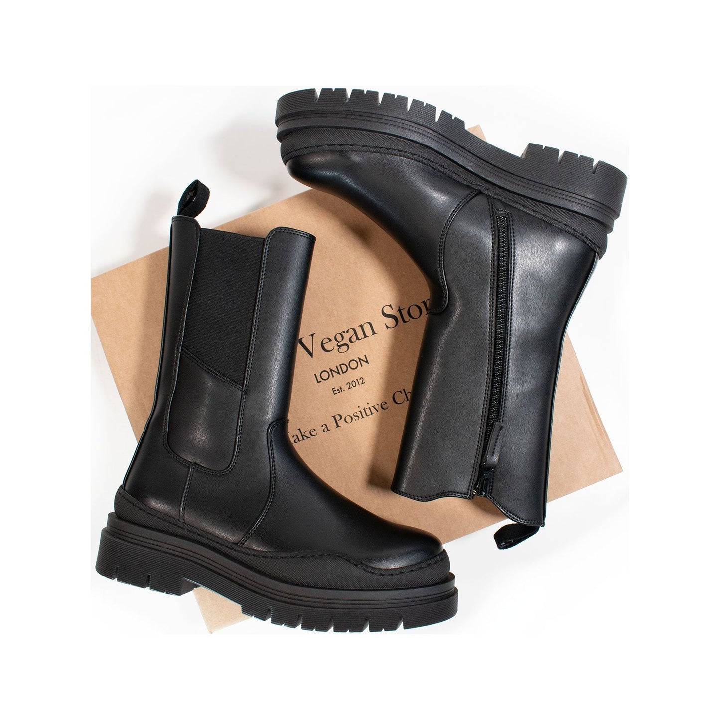 Track Sole Chelsea Mid-Height Boots