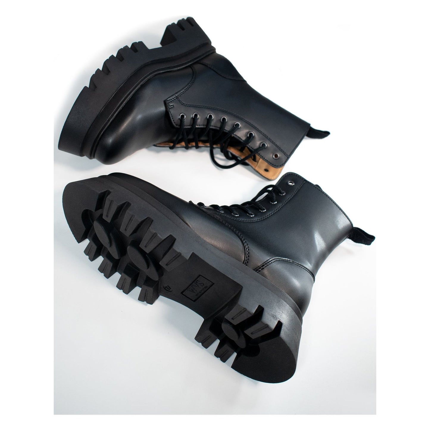 Track Sole 8-Eye Lace Up Boots