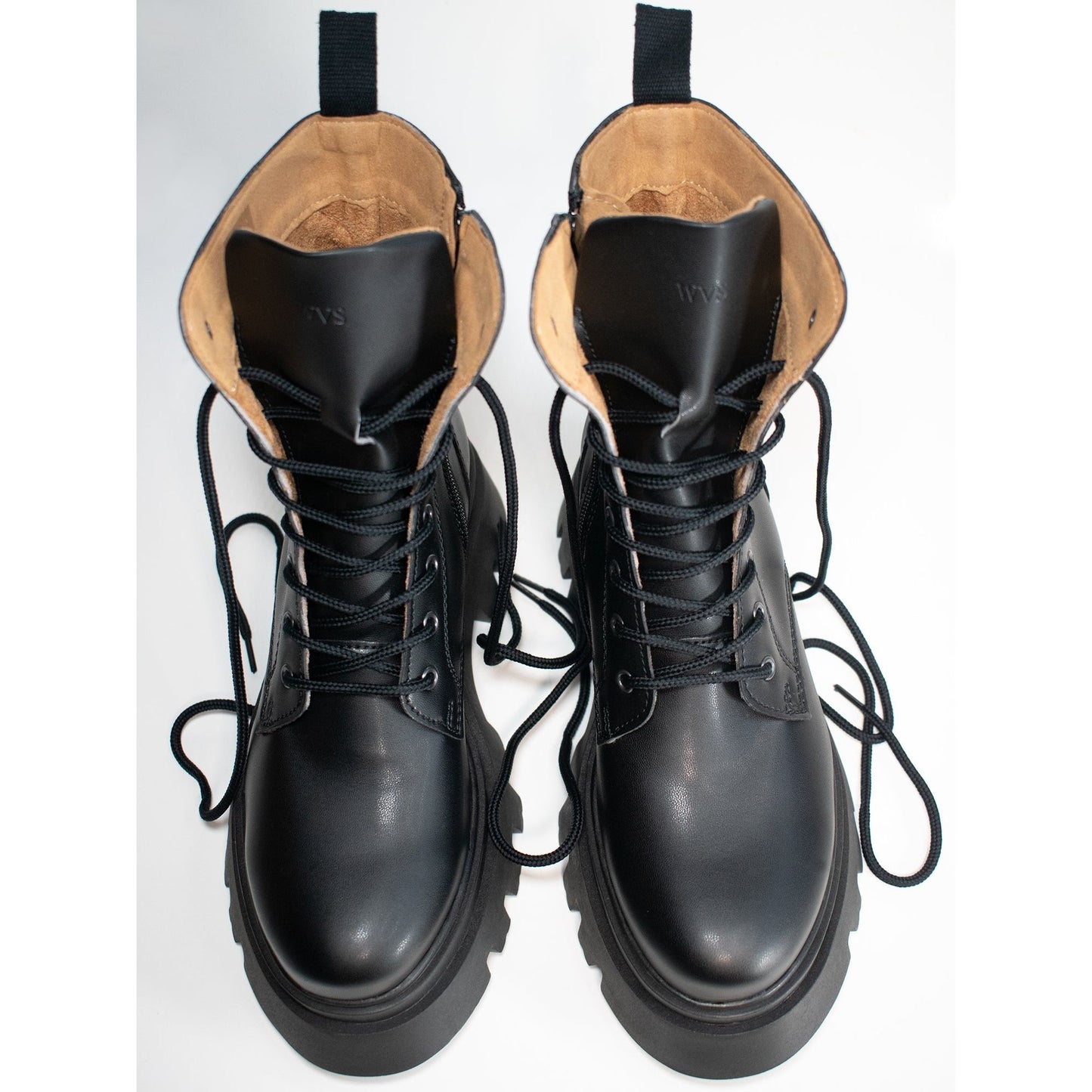 Track Sole 8-Eye Lace Up Boots