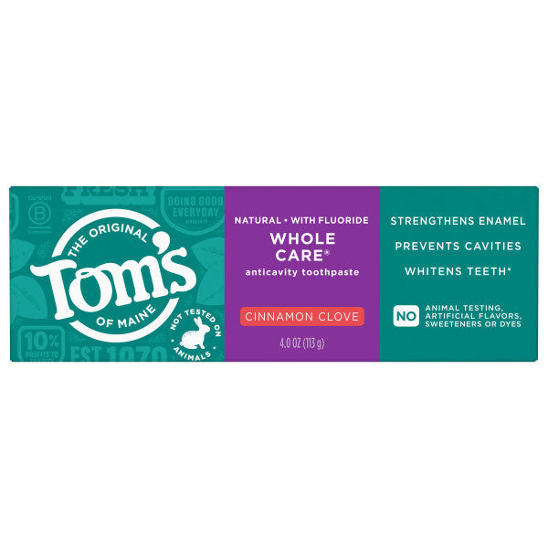 Whole Care Cinnamon Clove Natural Toothpaste with Fluoride