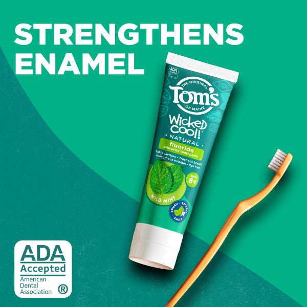 Wicked Cool! Natural Mild Mint Toothpaste for Kids with Fluoride
