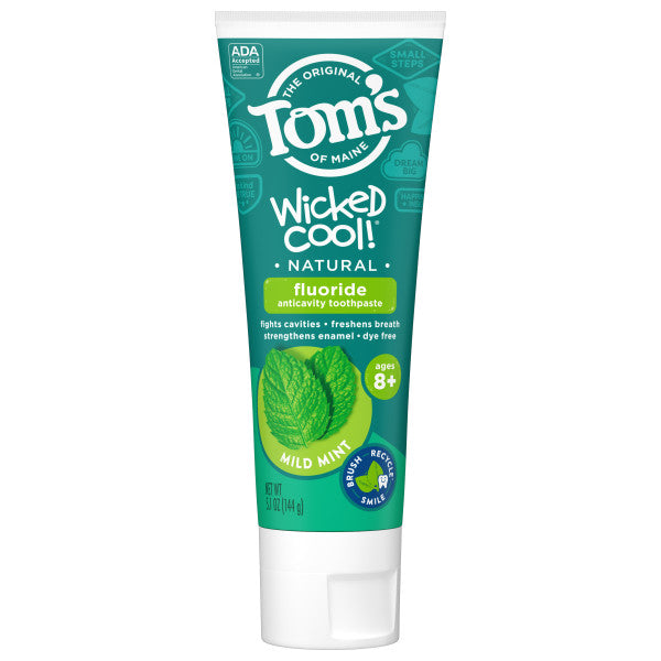 Wicked Cool! Natural Mild Mint Toothpaste for Kids with Fluoride