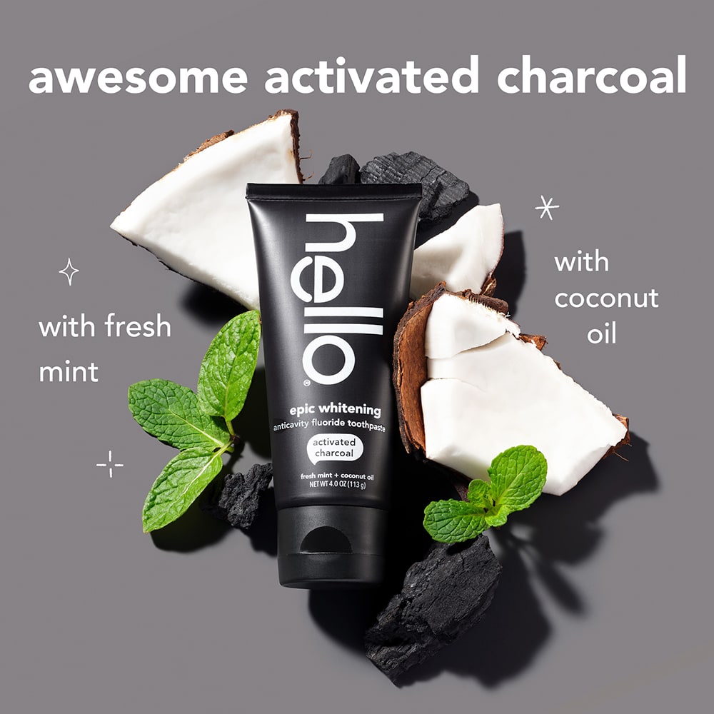 hello activated charcoal whitening fluoride toothpaste
