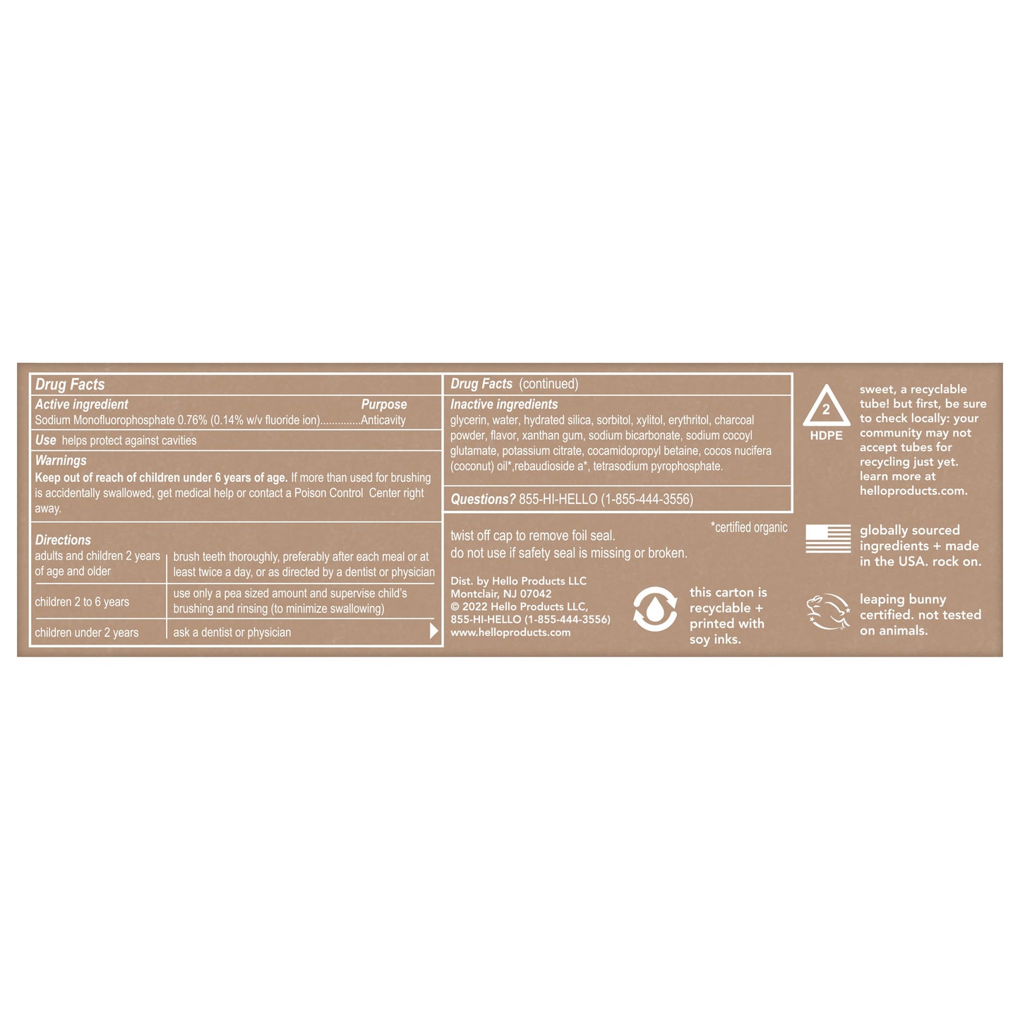 hello naturally whitening fluoride toothpaste
