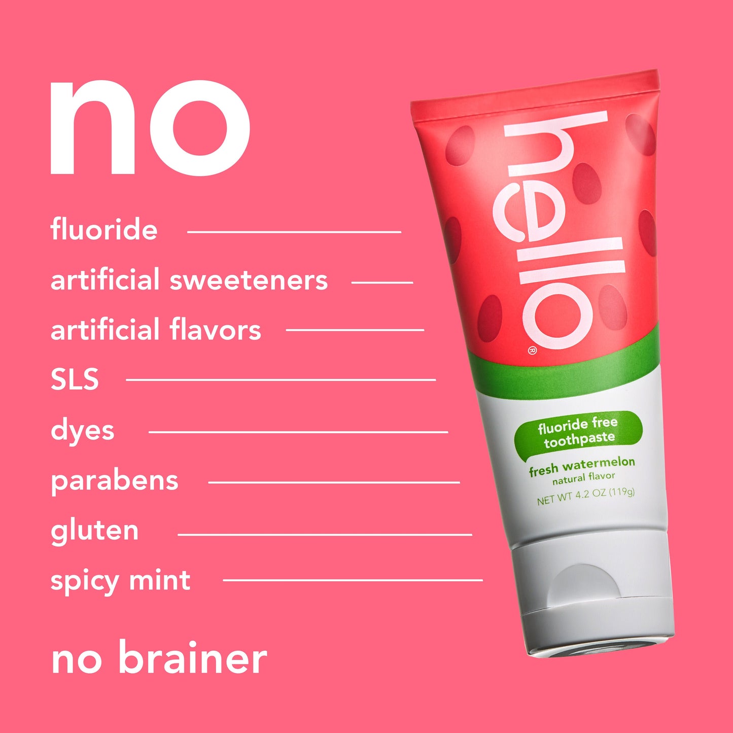 hello kids watermelon fluoride free toothpaste