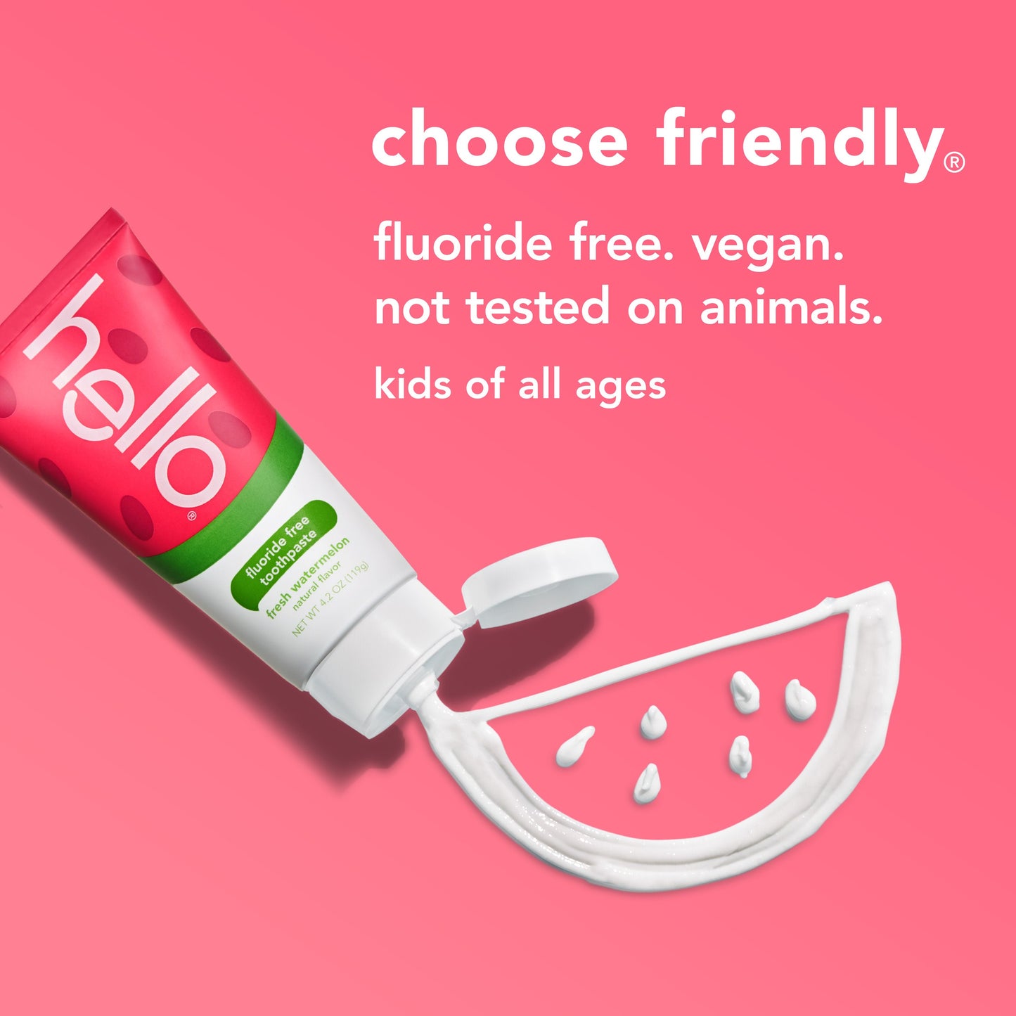 hello kids watermelon fluoride free toothpaste