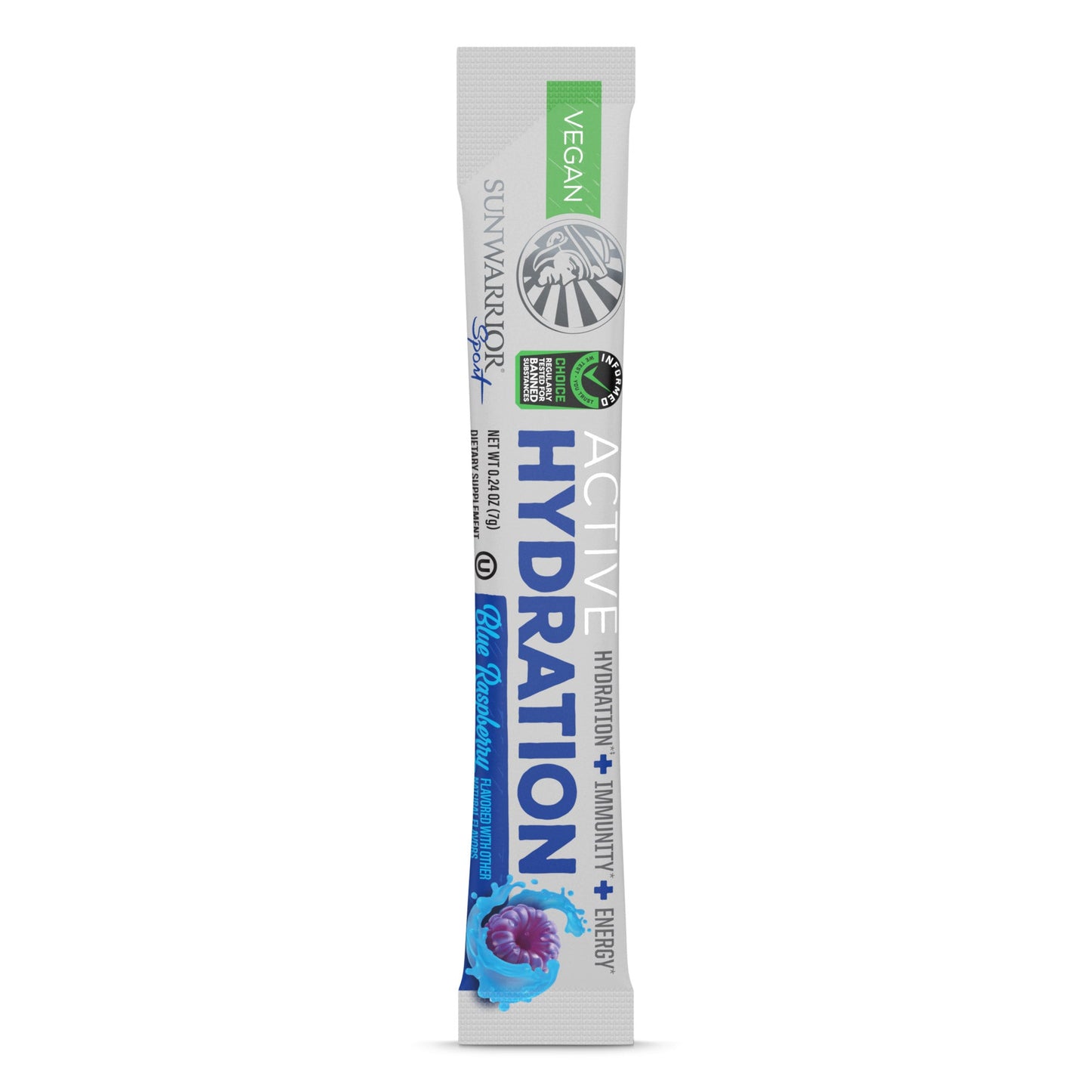 Active Hydration Single Serve Vitamins & Supplements Sunwarrior Blue Raspberry 1 Stick