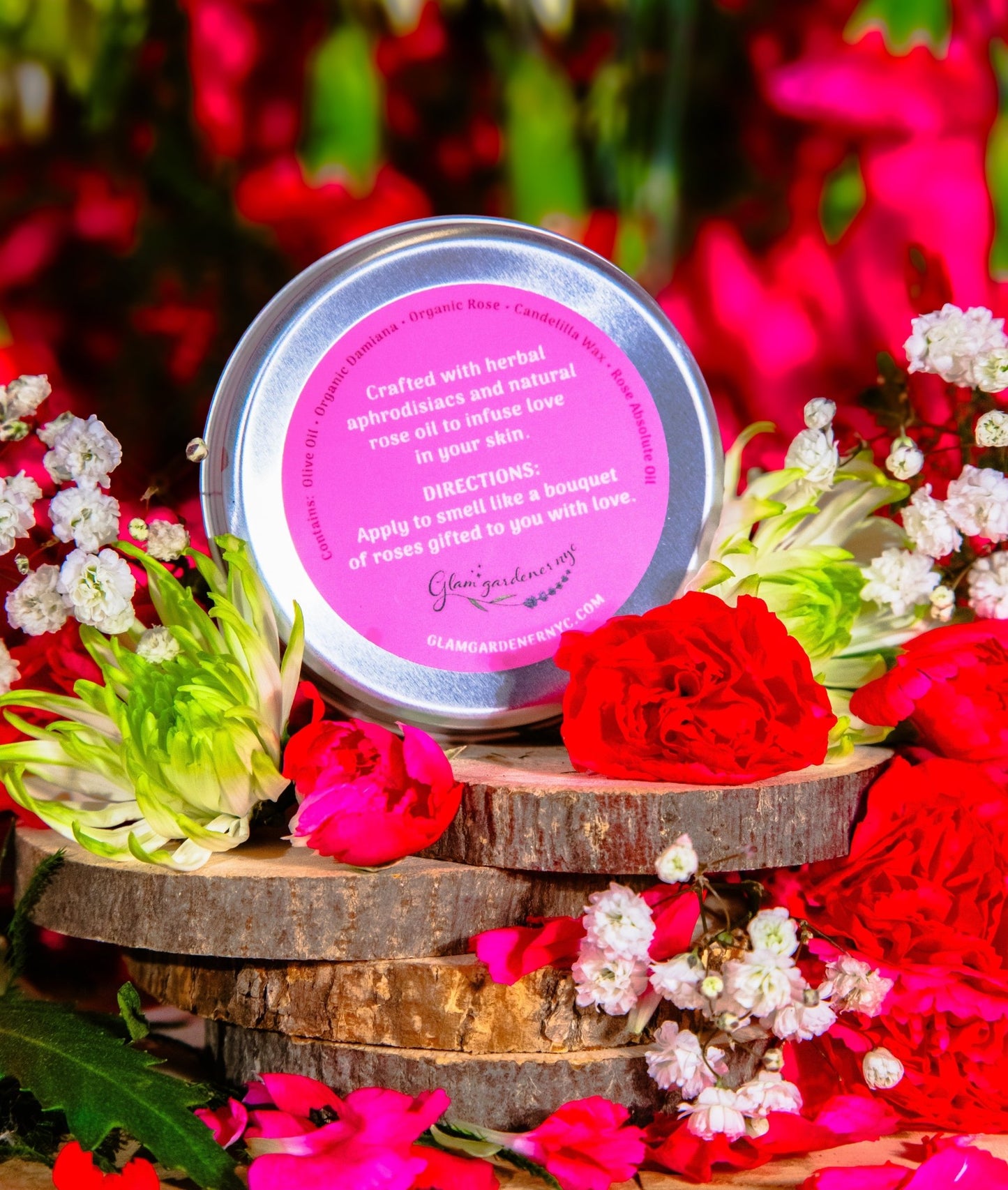 VEGAN LOVERS SALVE • Natural solid perfume and hydrating lotion infused with Rose, Damiana, and Rose absolute oil - Vegan America