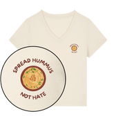 Spread Hummus Not Hate Women's V Neck T-Shirt - Vegan America