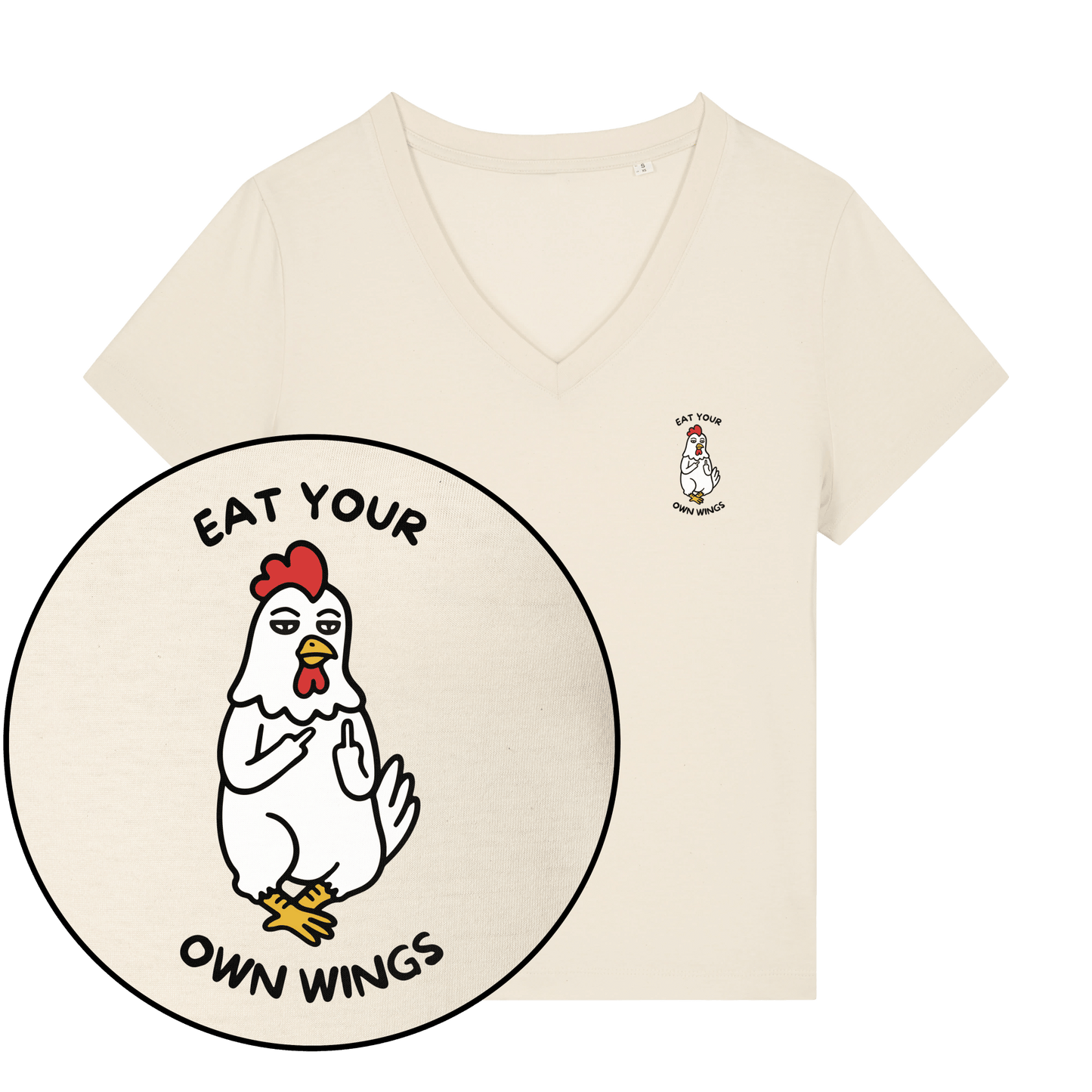 Eat Your Own Wings Women's V Neck T-Shirt - Vegan America