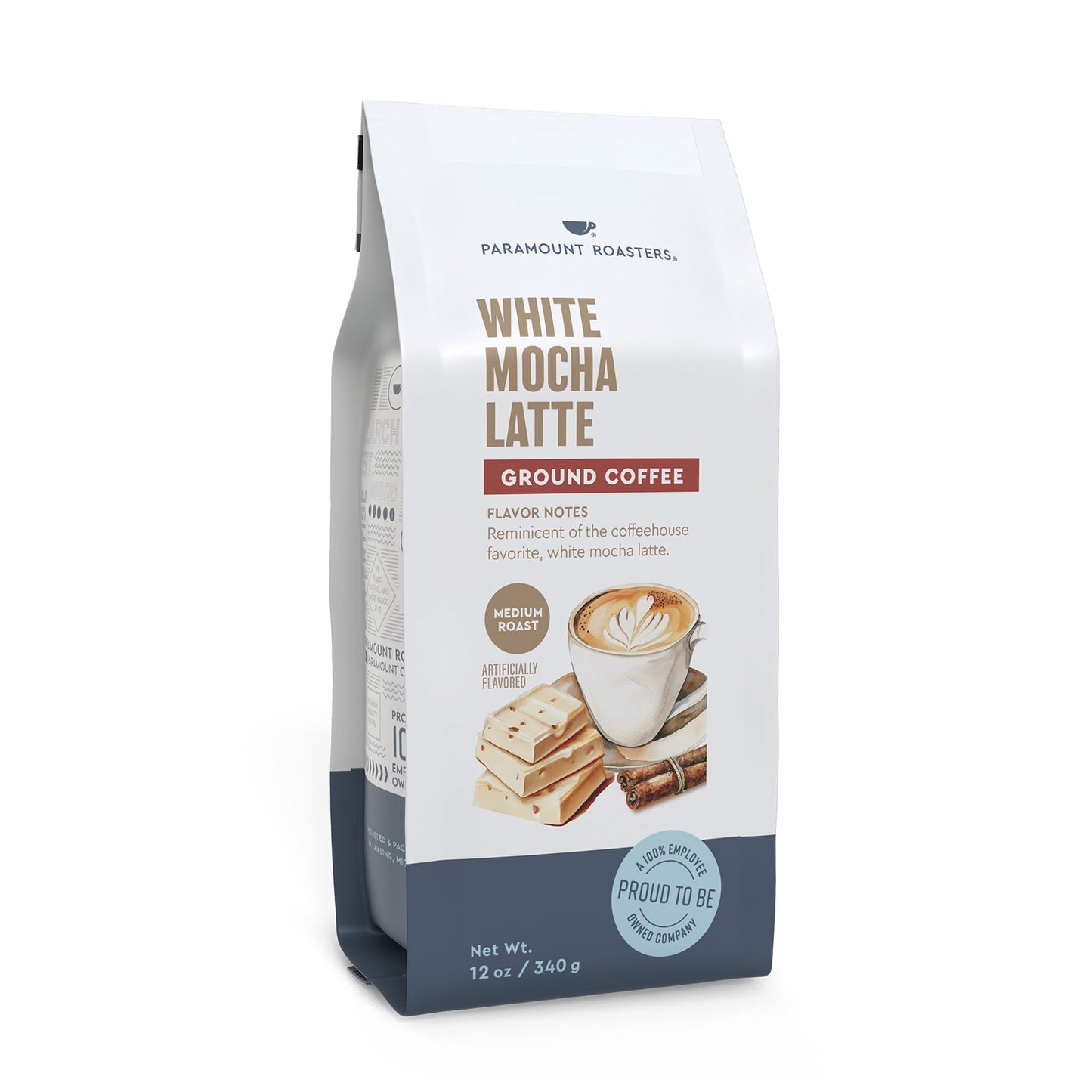 White Mocha Latte 12oz Flavored Ground Coffee - Vegan America