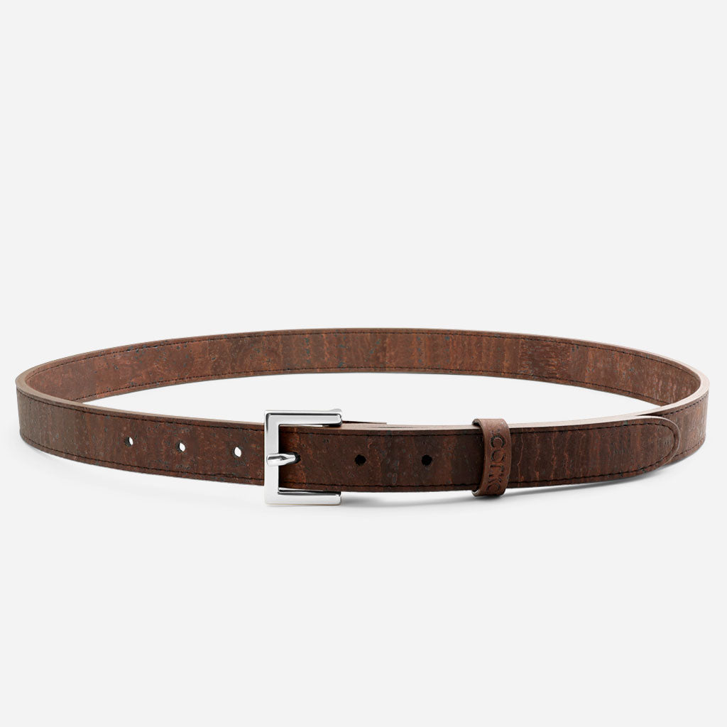 Women Cork Belt 1" (25mm) - Silver Buckle