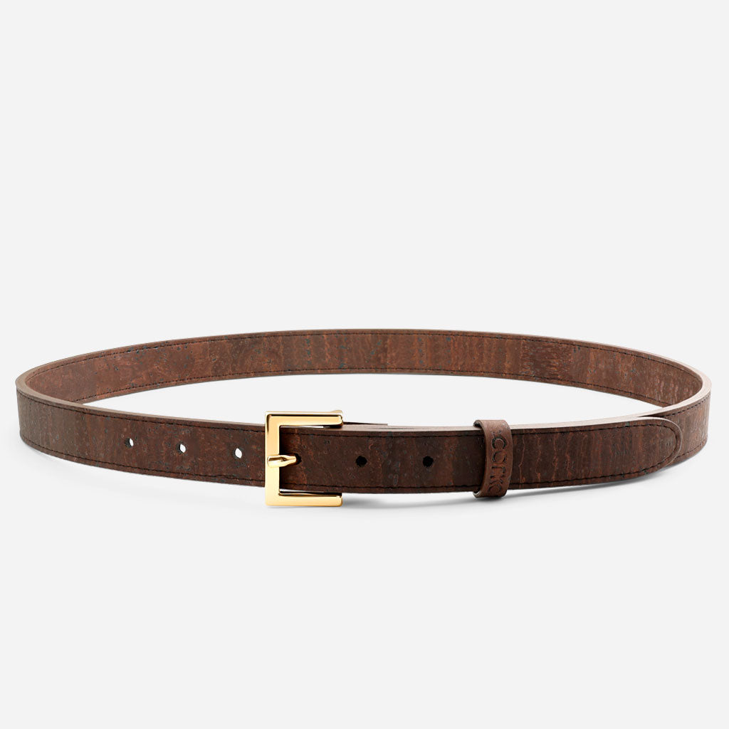Women Cork Belt 1" (25mm) - Gold Buckle