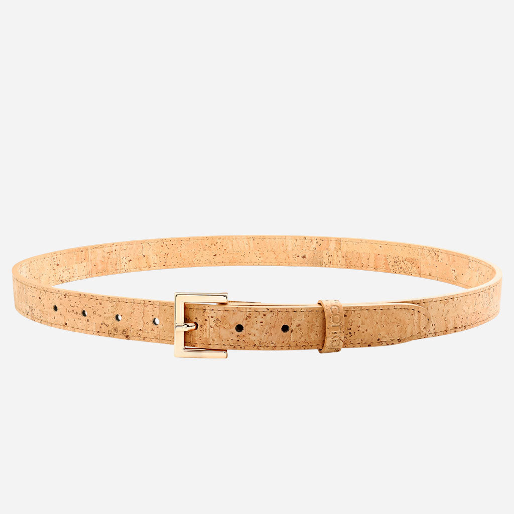 Women Cork Belt 1" (25mm) - Gold Buckle