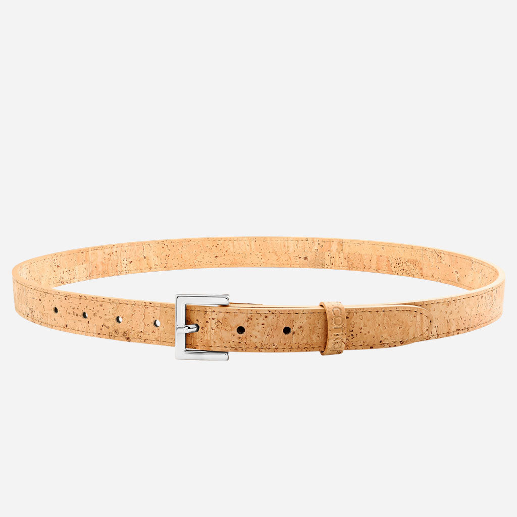 Women Cork Belt 1" (25mm) - Silver Buckle
