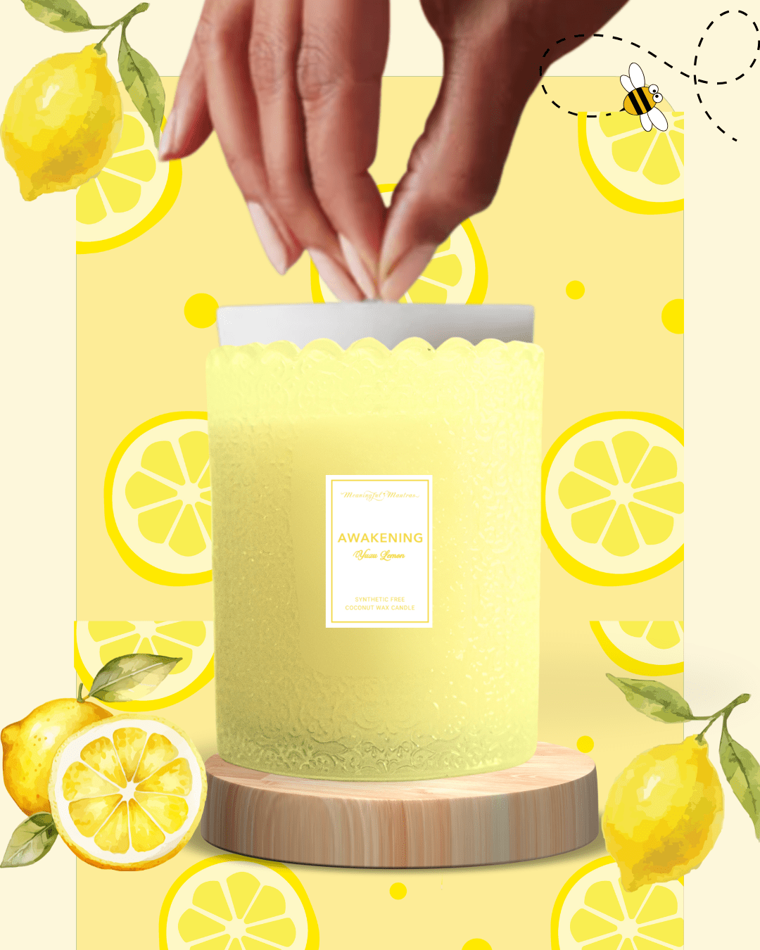 Yuzu Lemon Natural Candle 8oz Kaia Collection Refill - Vegan America