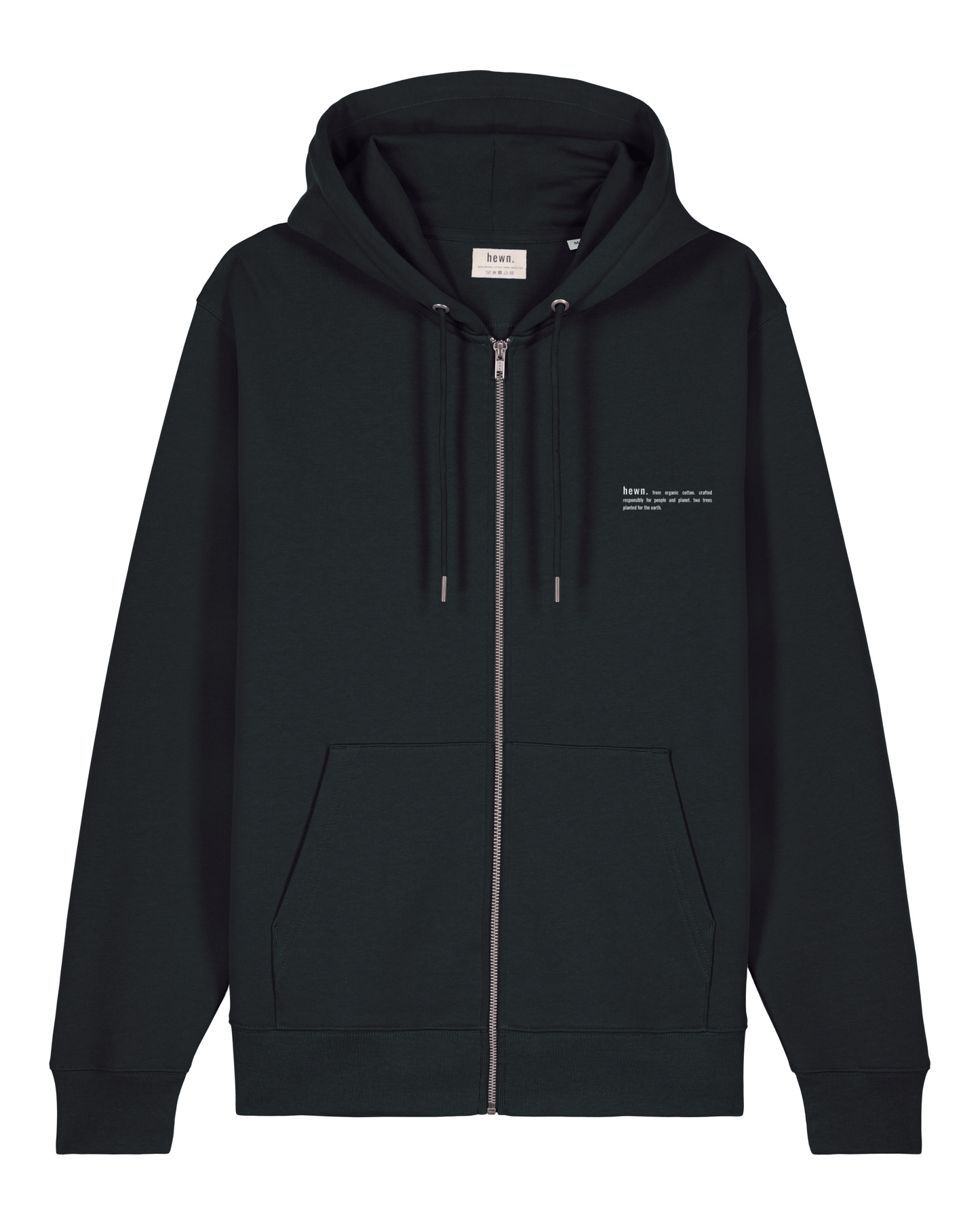 Women's Organic Cotton Relaxed Fit Zip Hoodie | Jet Black