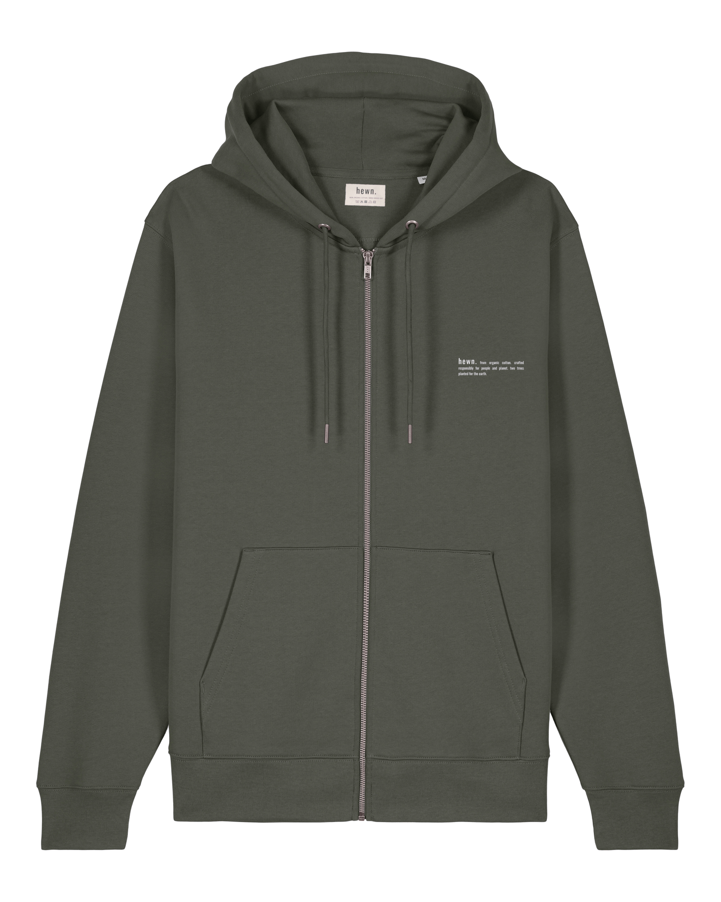 Women's Organic Cotton Relaxed Fit Zip Hoodie | Pine Green Khaki
