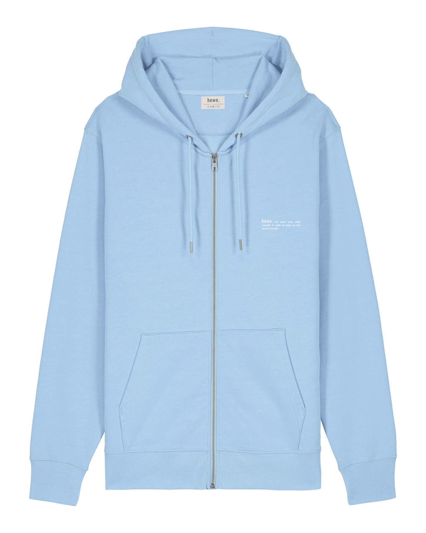 Women's Organic Cotton Relaxed Fit Zip Hoodie | Sky Blue