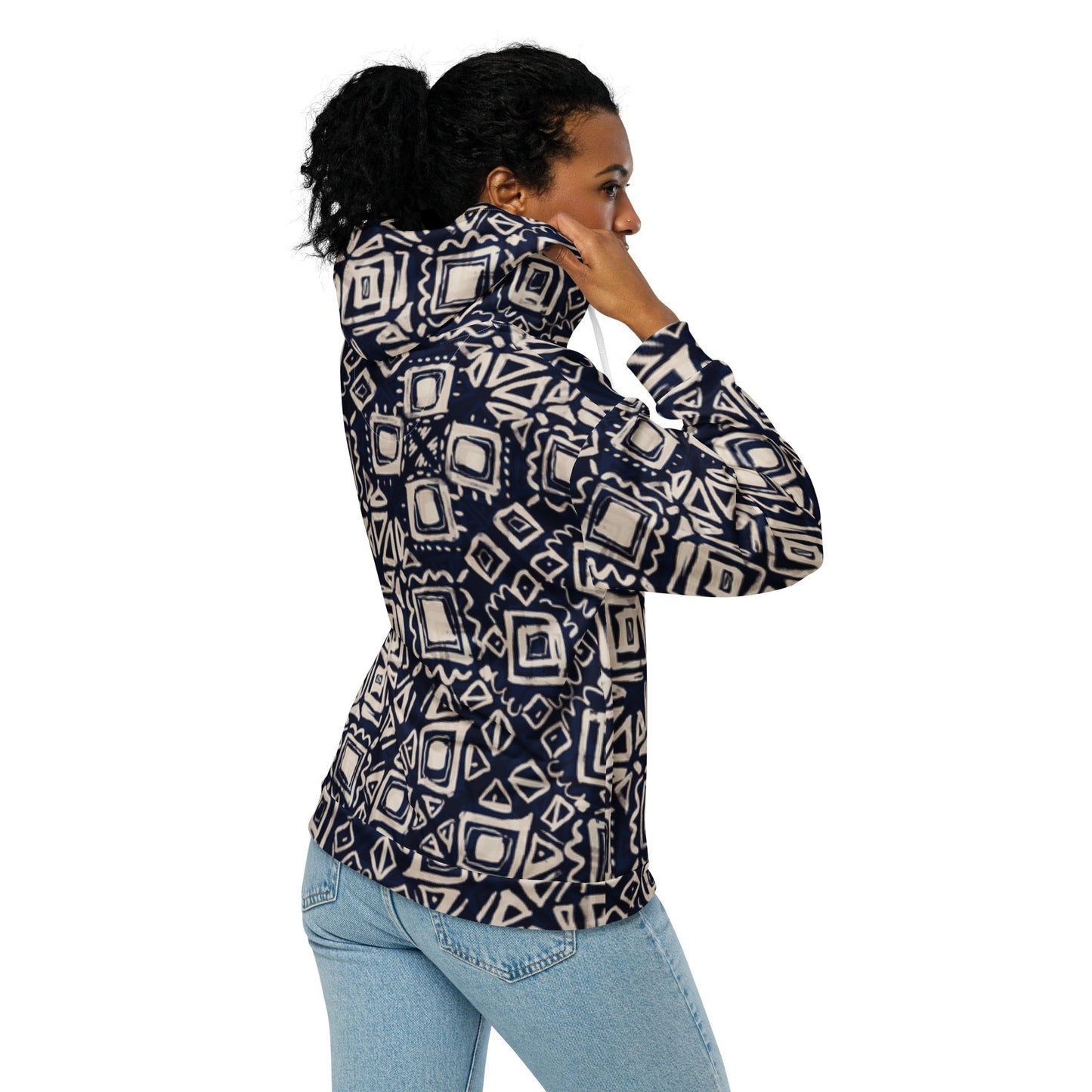 Sustainable Zip Hoodie, Unisex - Tribal Inspired - Vegan America