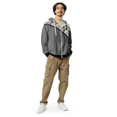 Sustainable Zip Hoodie, Unisex - Recycled (Gray/Black) - Vegan America