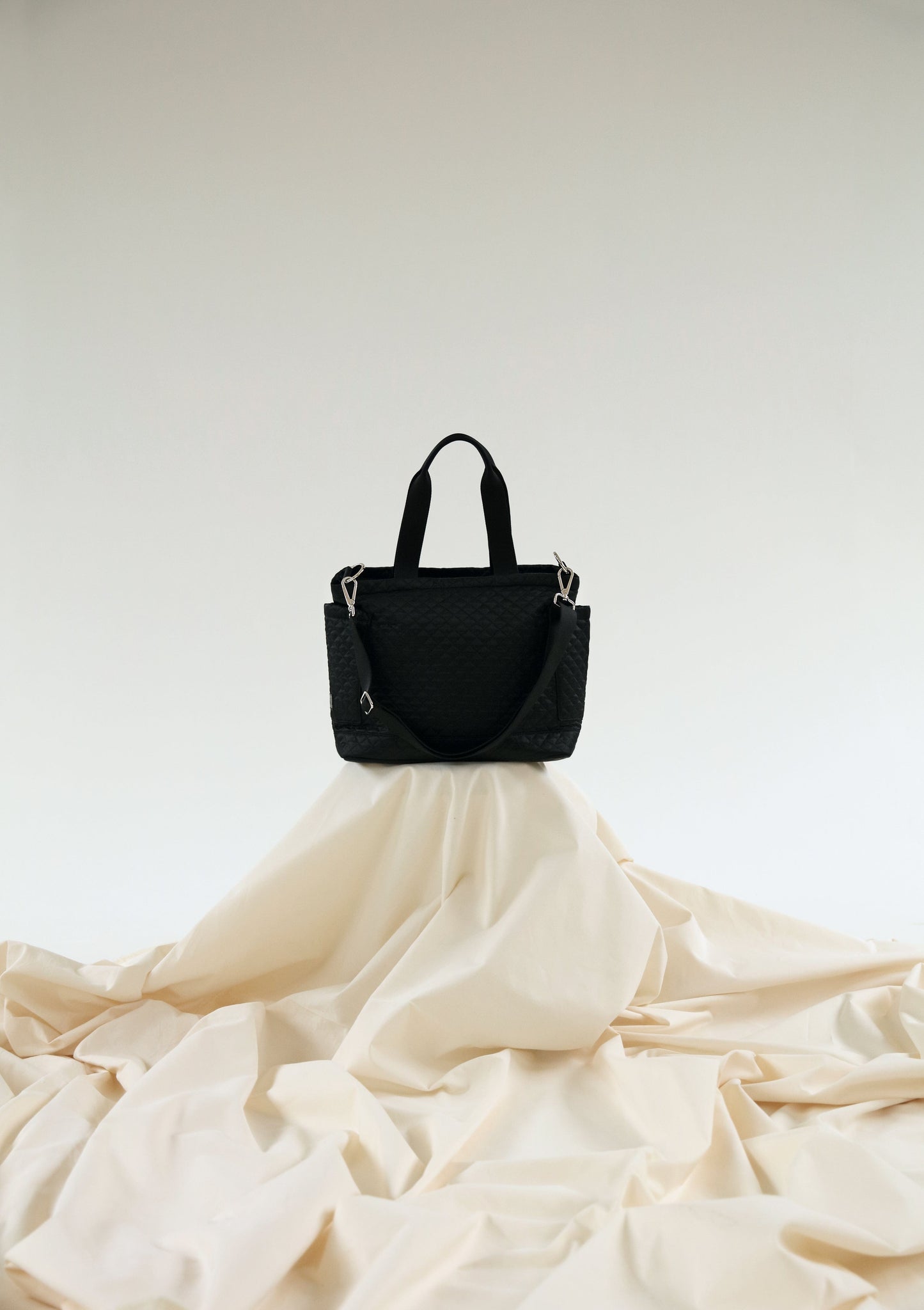 Lily ECONYL® Vegan Changing Tote Bag | Black