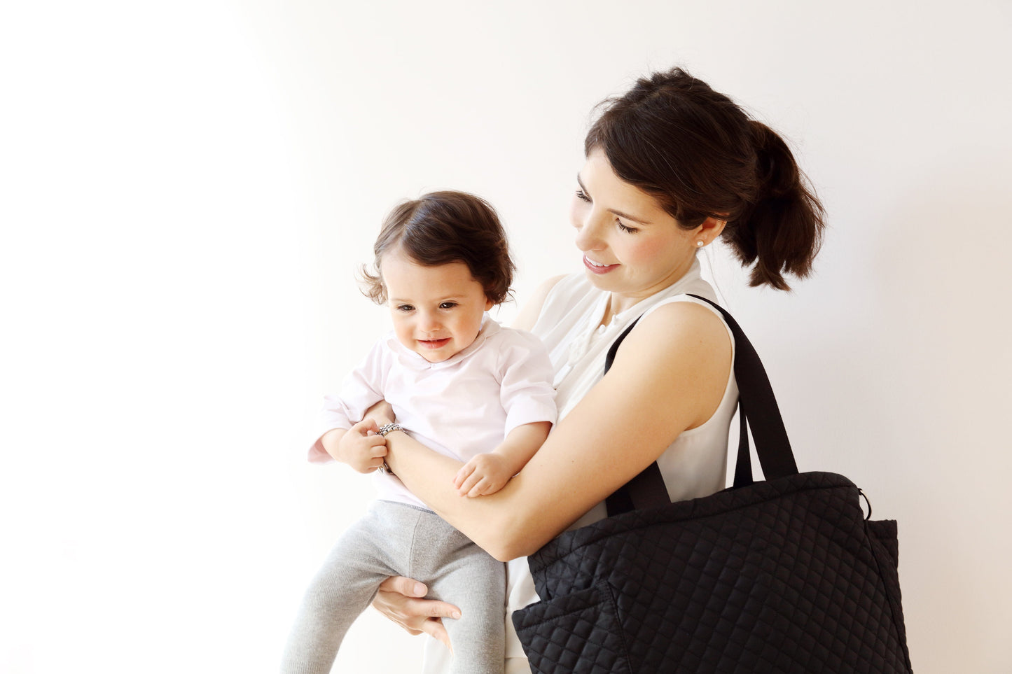 Lily ECONYL® Vegan Changing Tote Bag | Black