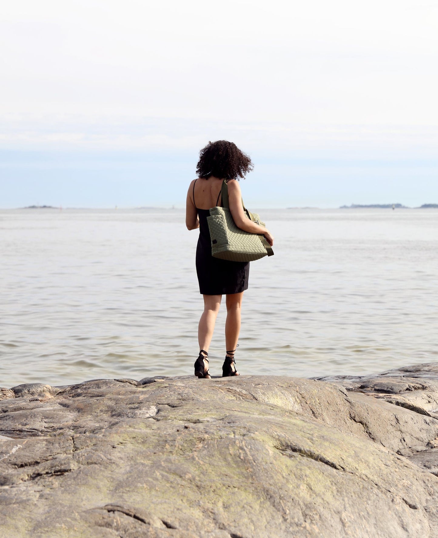 Lily ECONYL® Vegan Changing Tote Bag | Olive